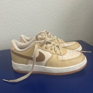 Nike Beige and Brown Kids Air Force 1’s